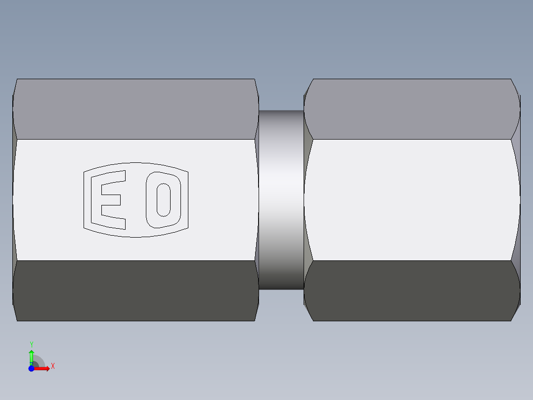 卡套式工业通用硬管接头EO_Swivel_connector_GAI06LM71前视图