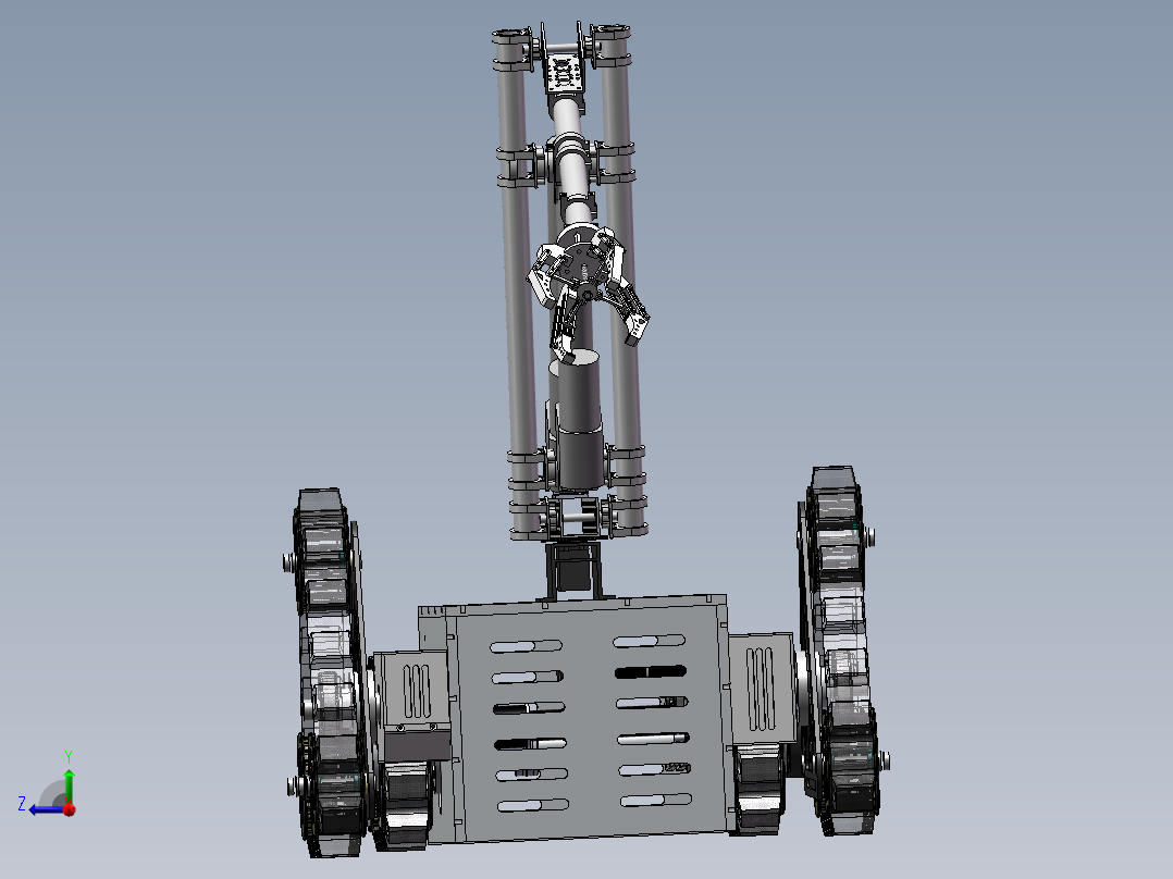 救援搜救机器人三维模型右视图