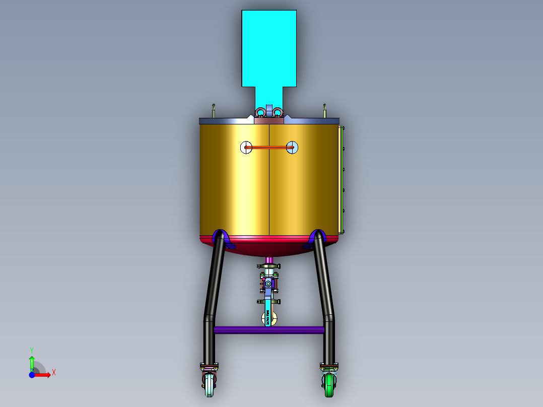 移动离心泵混合搅拌桶前视图