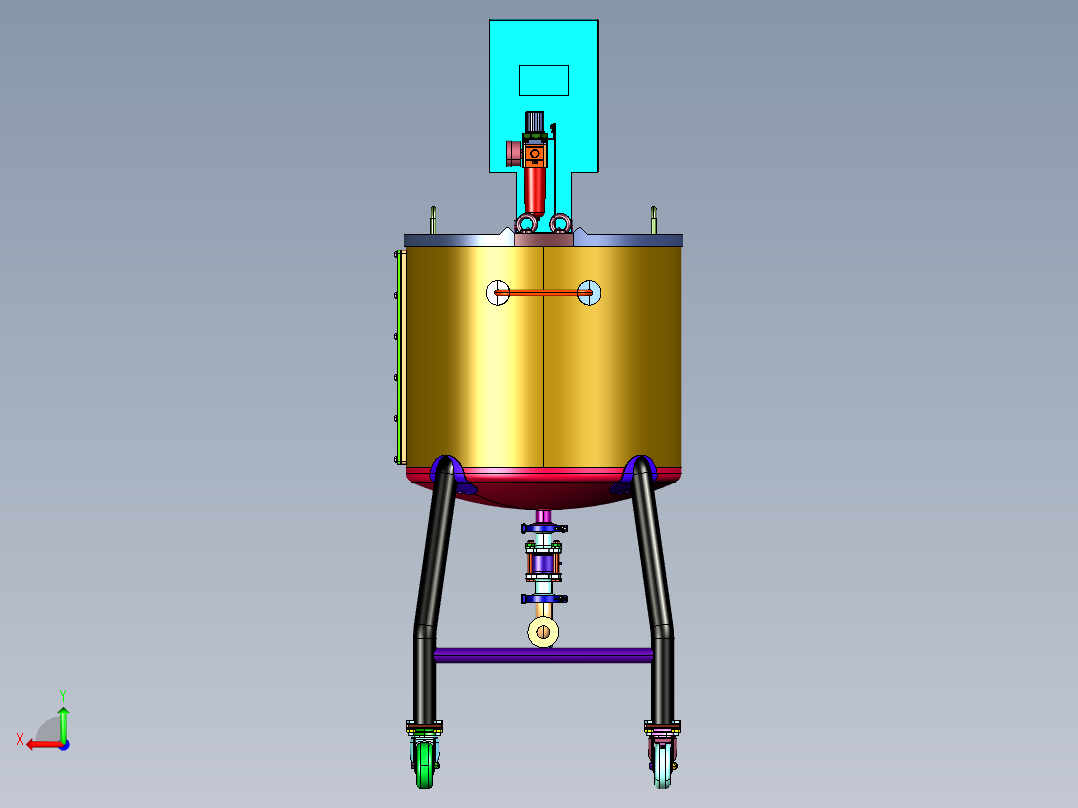 移动离心泵混合搅拌桶后视图