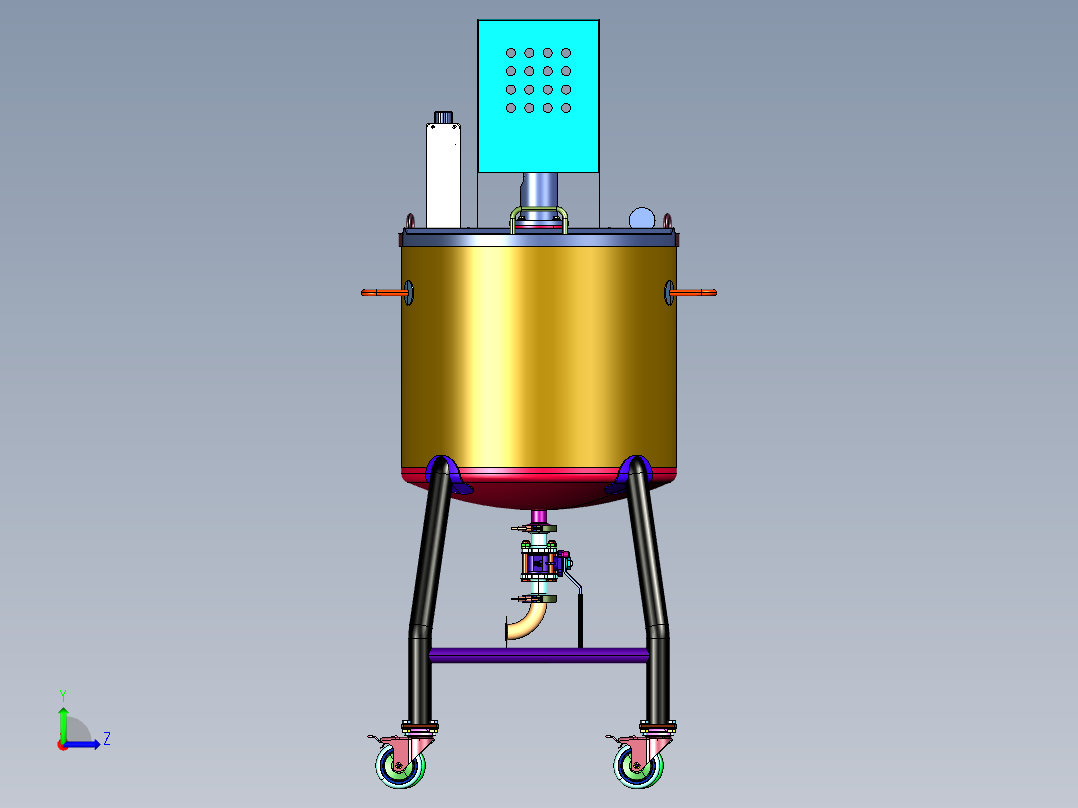 移动离心泵混合搅拌桶左视图