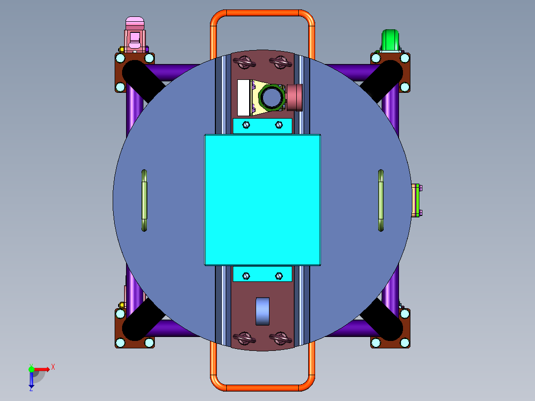 移动离心泵混合搅拌桶俯视图