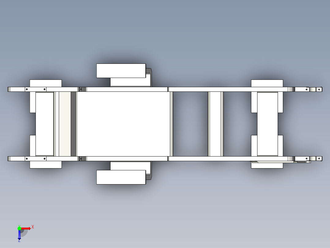 XJD-20016D橡胶护舷挤出机随动供料机的设计俯视图