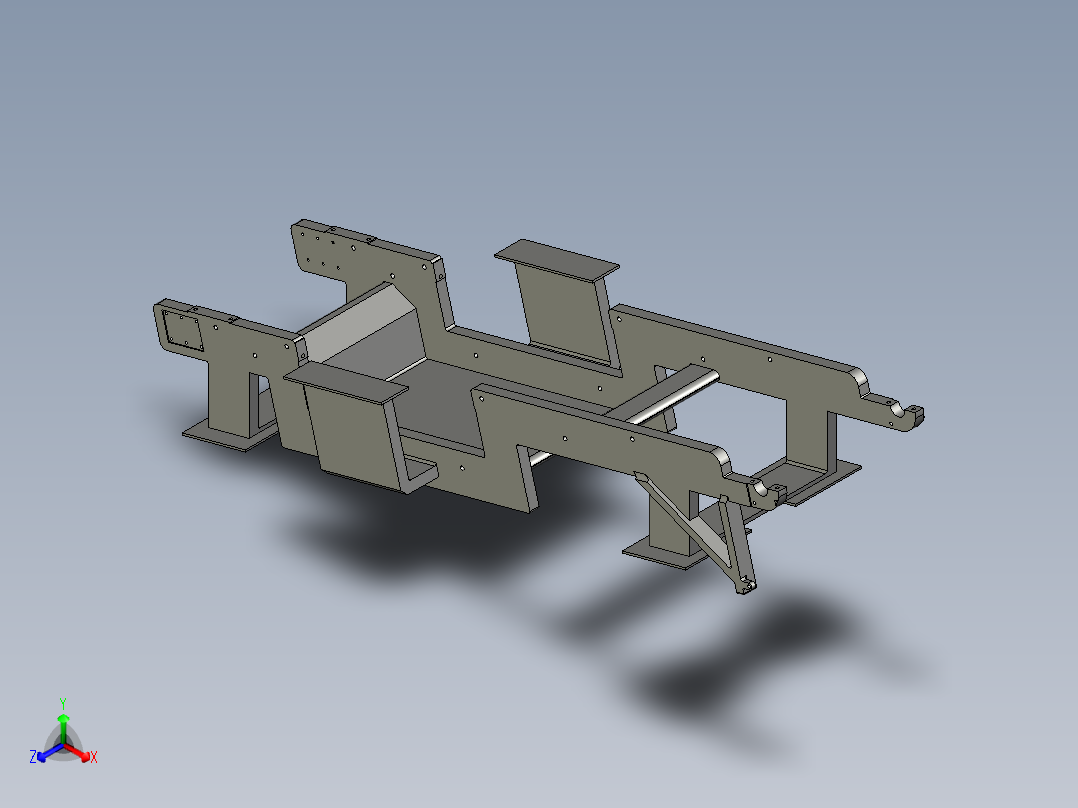 XJD-20016D橡胶护舷挤出机随动供料机的设计正等轴测图