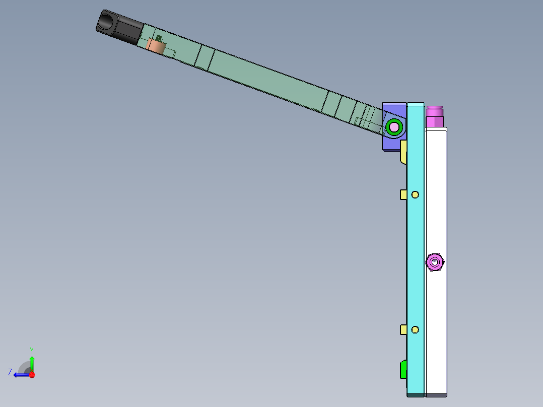 W68G贴胶治具旋转式-1出4右视图
