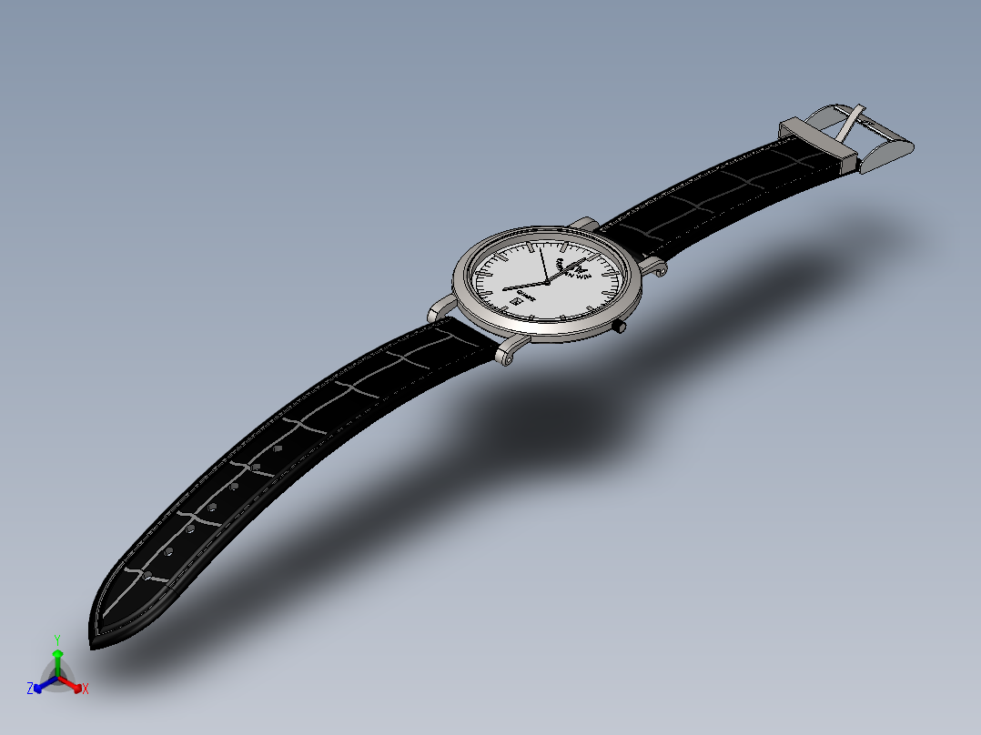 男式腕表正等轴测图