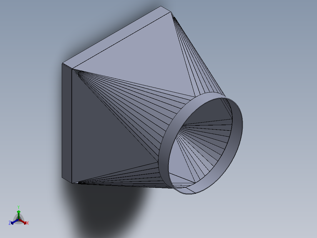 天方地圆变径接头正等轴测图
