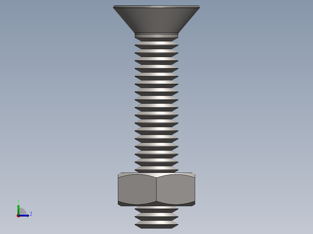 紧固件-M4 Stainless Flathead左视图