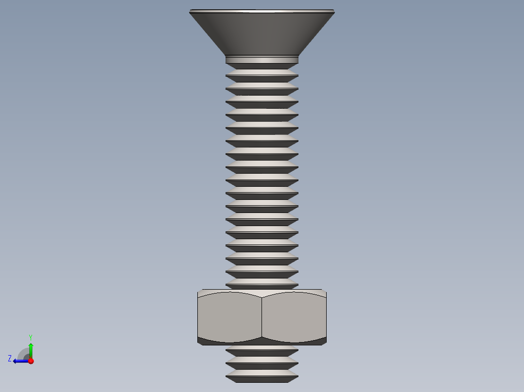 紧固件-M4 Stainless Flathead右视图