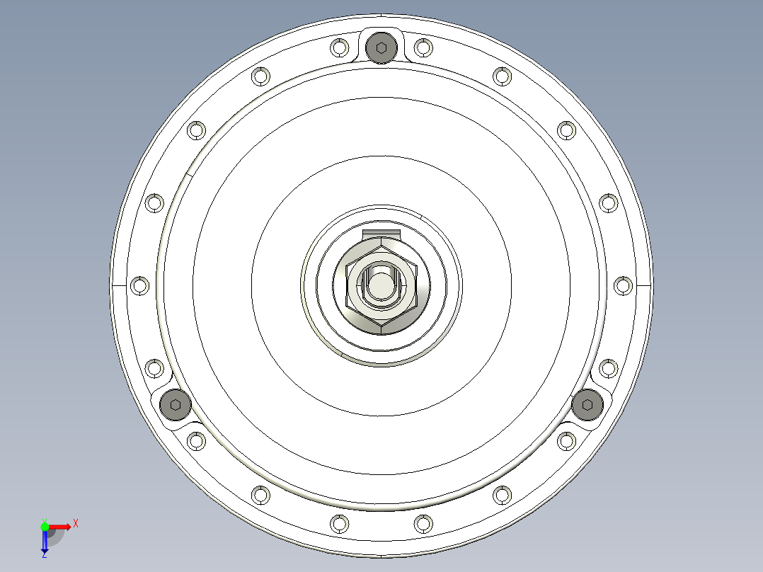 轮毂电机 (1)俯视图