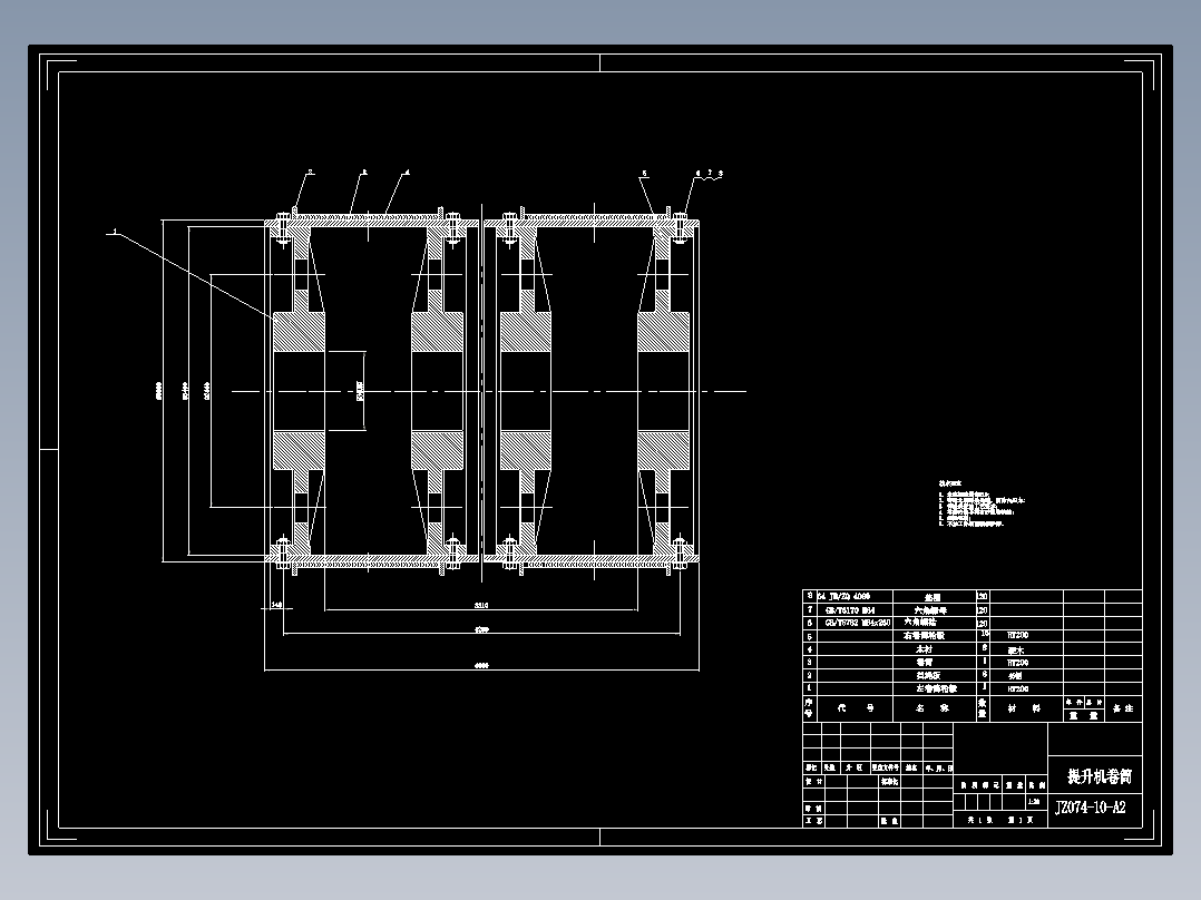 D0696-2JK-3.5单绳双滚筒缠绕式提升机设计CAD+说明书==701040=250