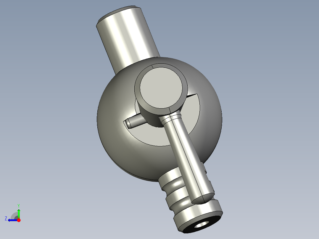 阀体三维Creo3.0 KP005右视图