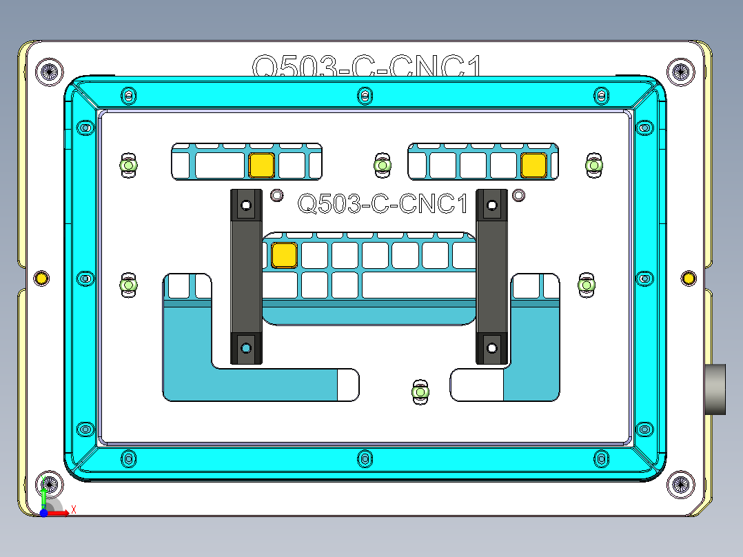 Q503-C笔记本CNC工装夹具三维模型-CNC1-0522前视图