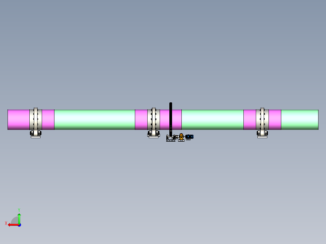 3.2回转窑三维后视图