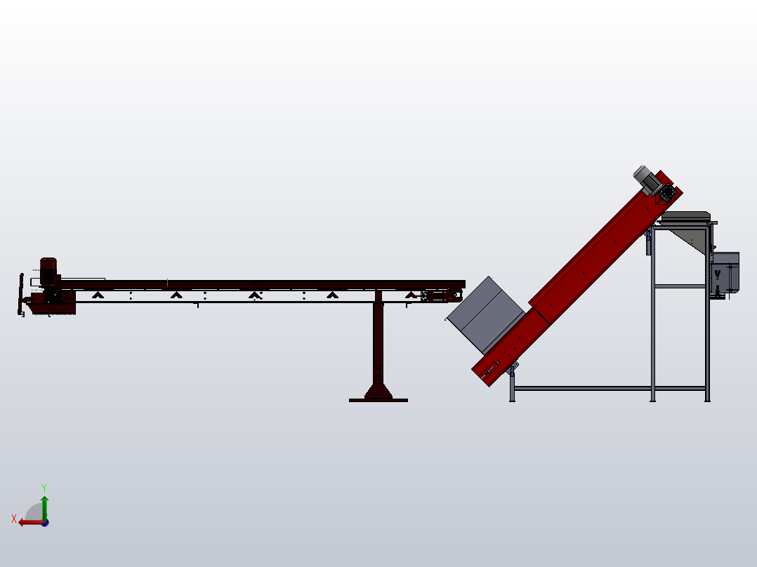 包装袋提升输送机后视图