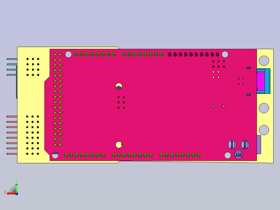 三轴式旋翼飞行器后视图