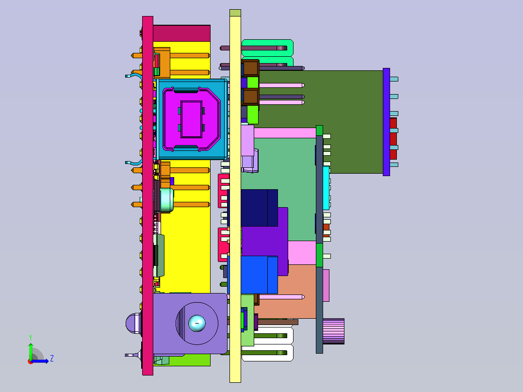 三轴式旋翼飞行器左视图
