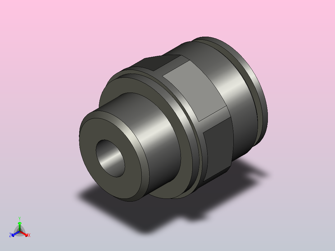 快插式接头用于管的CQ-1_2-12正等轴测图