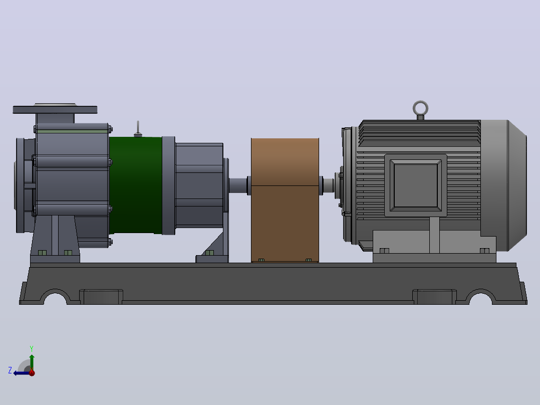 CQB型衬里氟塑料合金磁力泵[CQB65-50-160FL]右视图