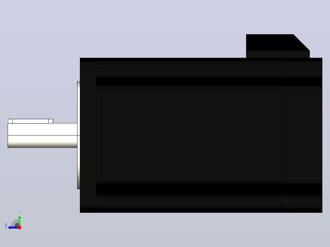 DE系列两相闭环步进电机86mm3D模型右视图