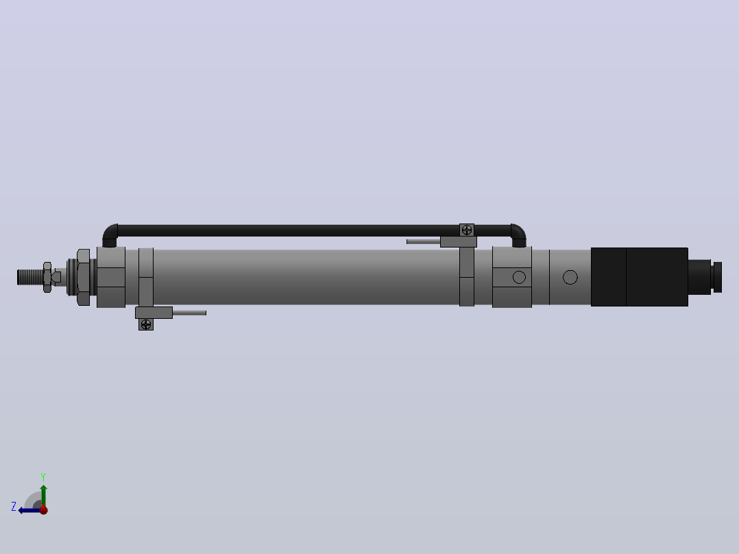 10Y-2K系列无给油润滑气缸(带阀带开关型)[10Y-2KSD32N200A8K2SD]右视图