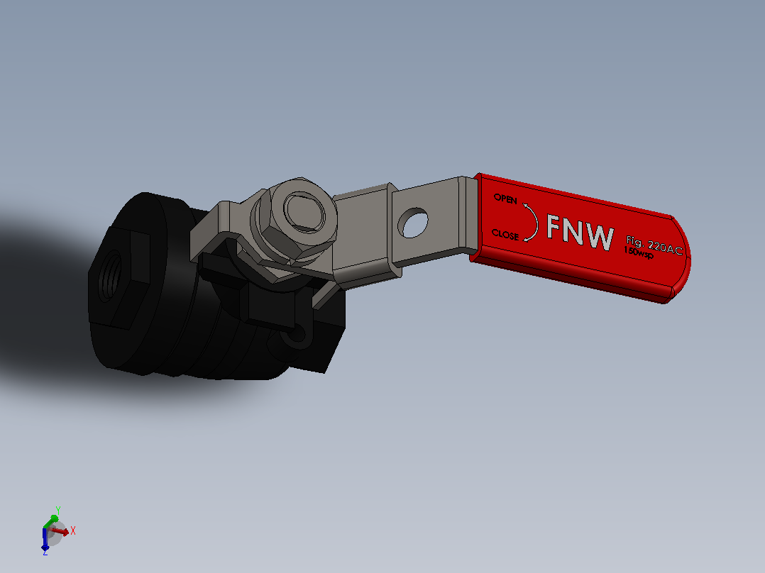 FNW-FNW220AK二片式内螺纹球阀主视图