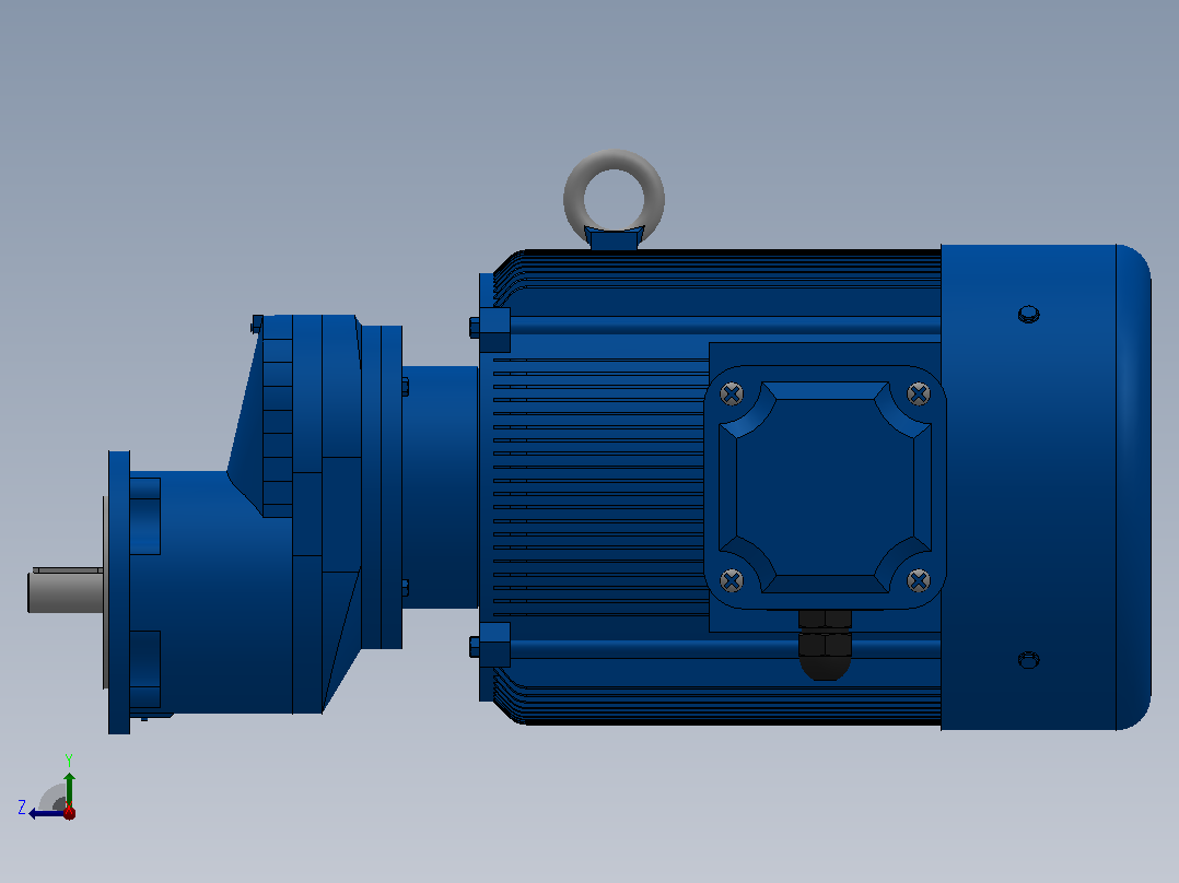RXF57法兰轴伸式安装斜齿轮减速机RX57-Y4-4P-112M-M1-0°-Φ160右视图