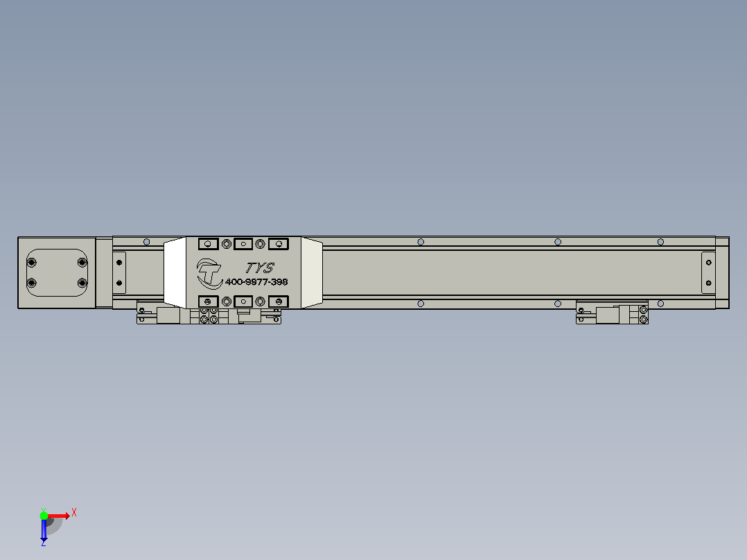 TH5-L300-B5-BC轨道内嵌式模组滑台俯视图