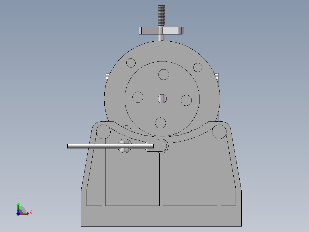 柴油机缸体夹具前视图