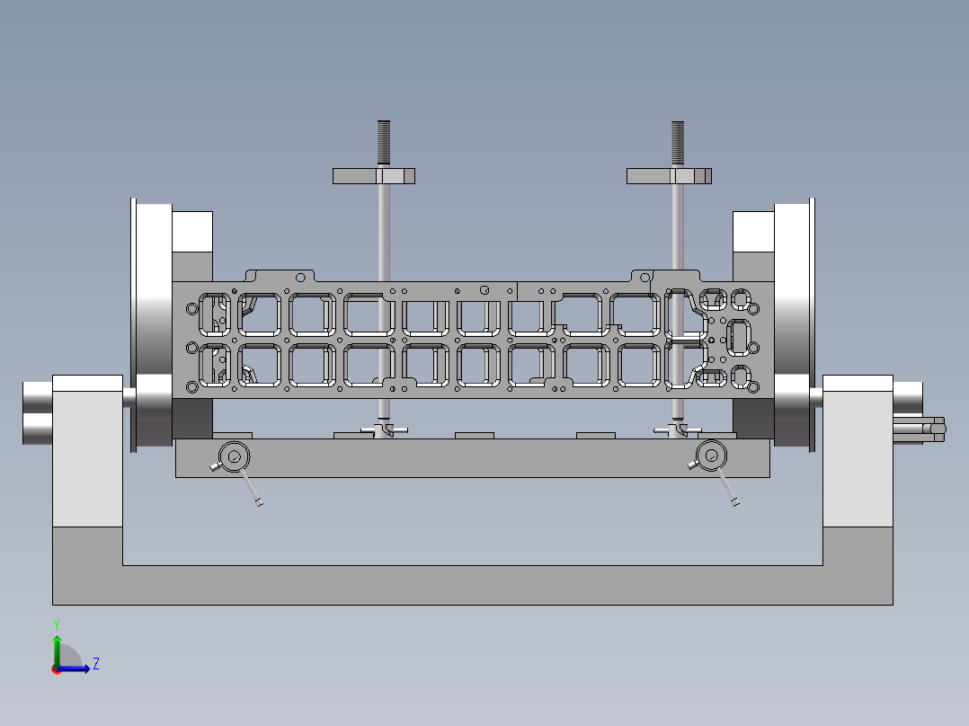 柴油机缸体夹具左视图