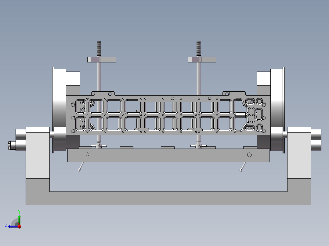 柴油机缸体夹具右视图
