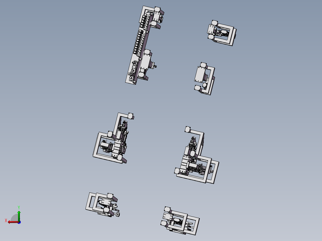 车身地板焊接夹具后视图