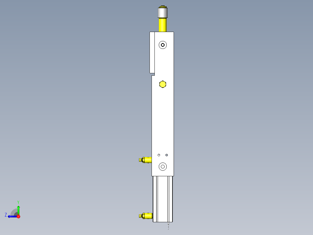 定位组件避让机构右视图
