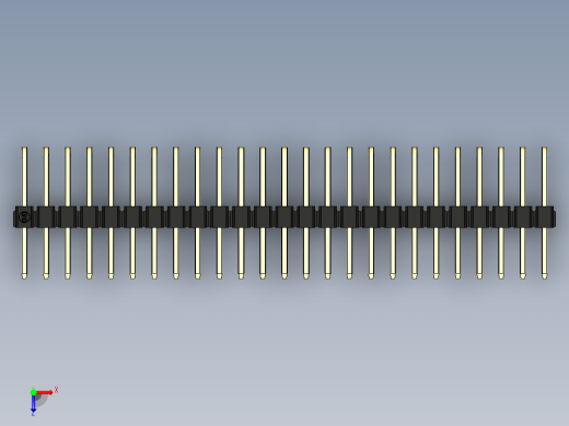 彩色公排针 100mil 2.54mm 系列-DS1022_black_3x25p_100mil_TypeD_rev1.0俯视缩略图