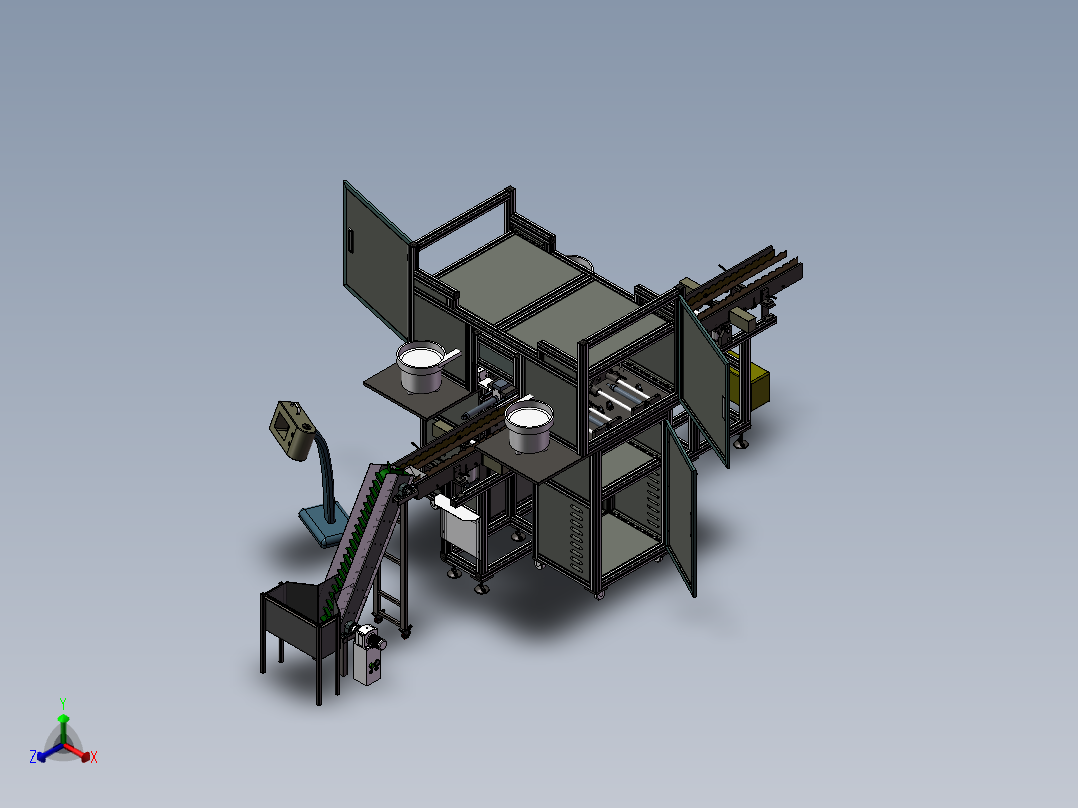 7双头组装旋熔机正等轴测图
