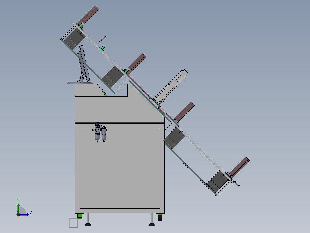 自动检测装管机下料测试机左视图