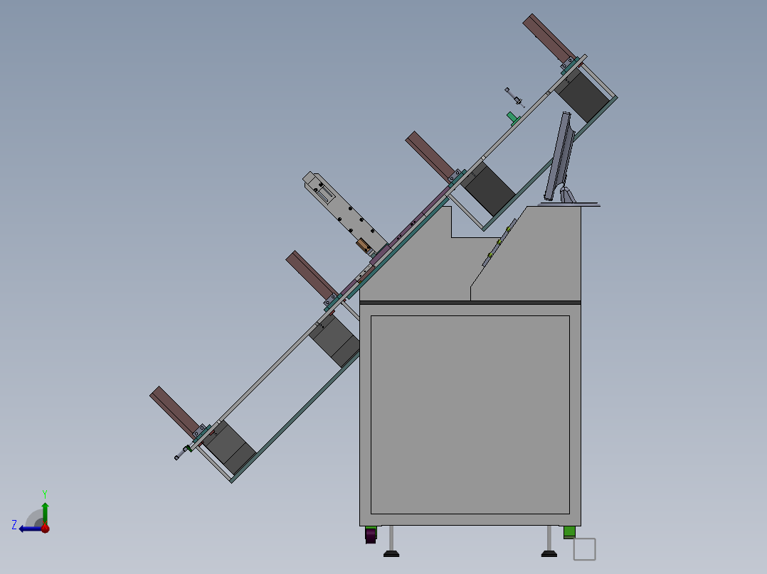 自动检测装管机下料测试机右视图