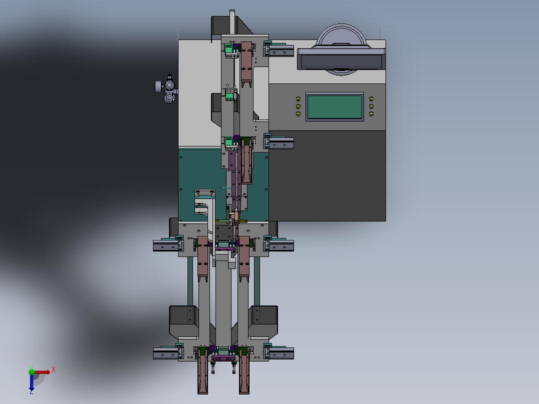 自动检测装管机下料测试机俯视图