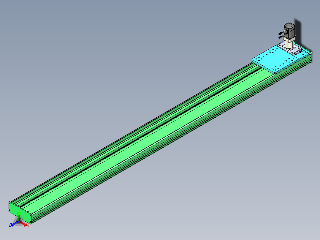 东锦齿条传动DH270G-L167-S2900-BU-减速机+750W正等轴测图