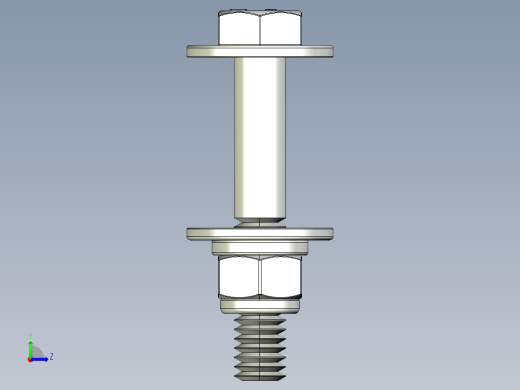紧固件-IGES 0.3125 Bolt Hex左视缩略图