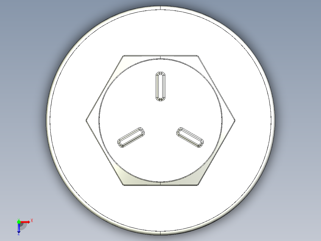 紧固件-IGES 0.3125 Bolt Hex俯视图