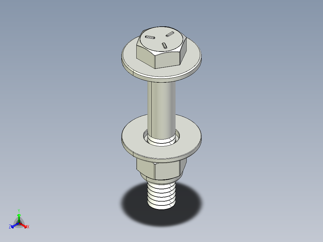 紧固件-IGES 0.3125 Bolt Hex正等轴测图