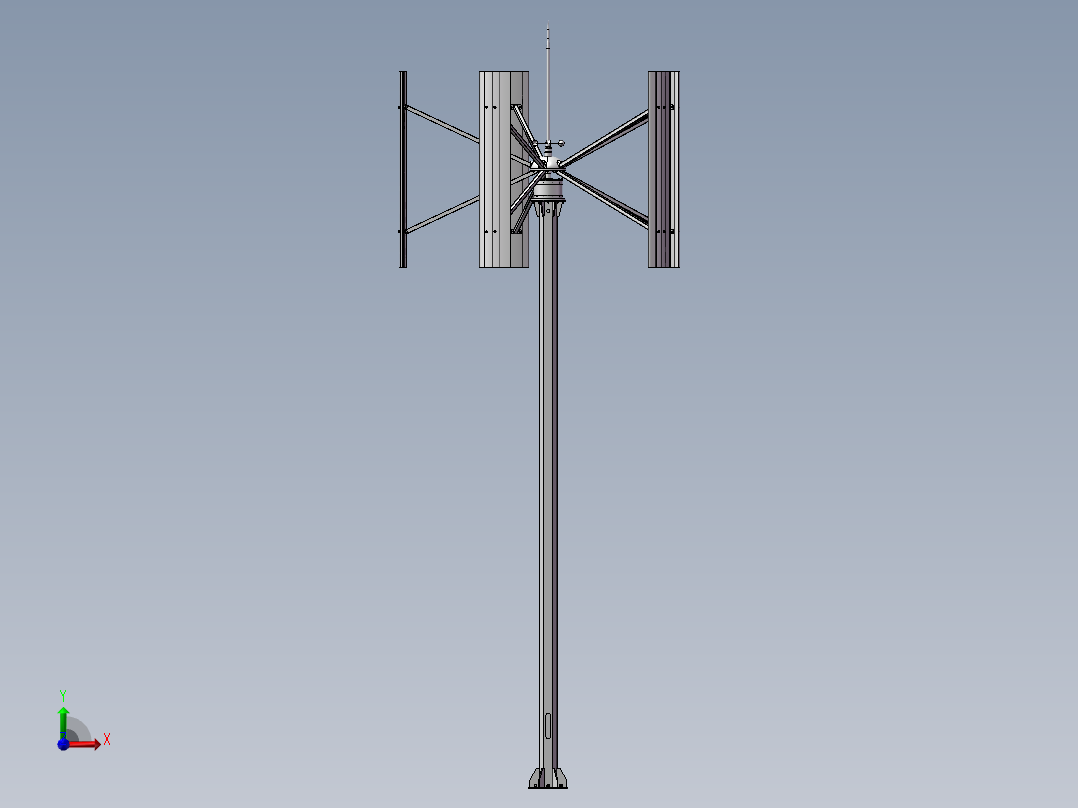 新型2KW风力发电机前视图