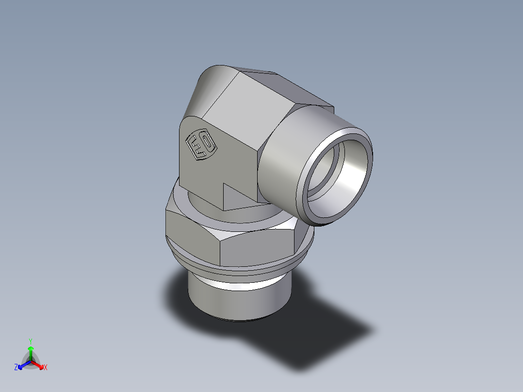 卡套式工业通用硬管接头EO_Adjustable_Locknut_elbow_WEE15LROMDCF主视图