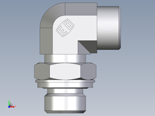 卡套式工业通用硬管接头EO_Adjustable_Locknut_elbow_WEE15LROMDCF前视缩略图