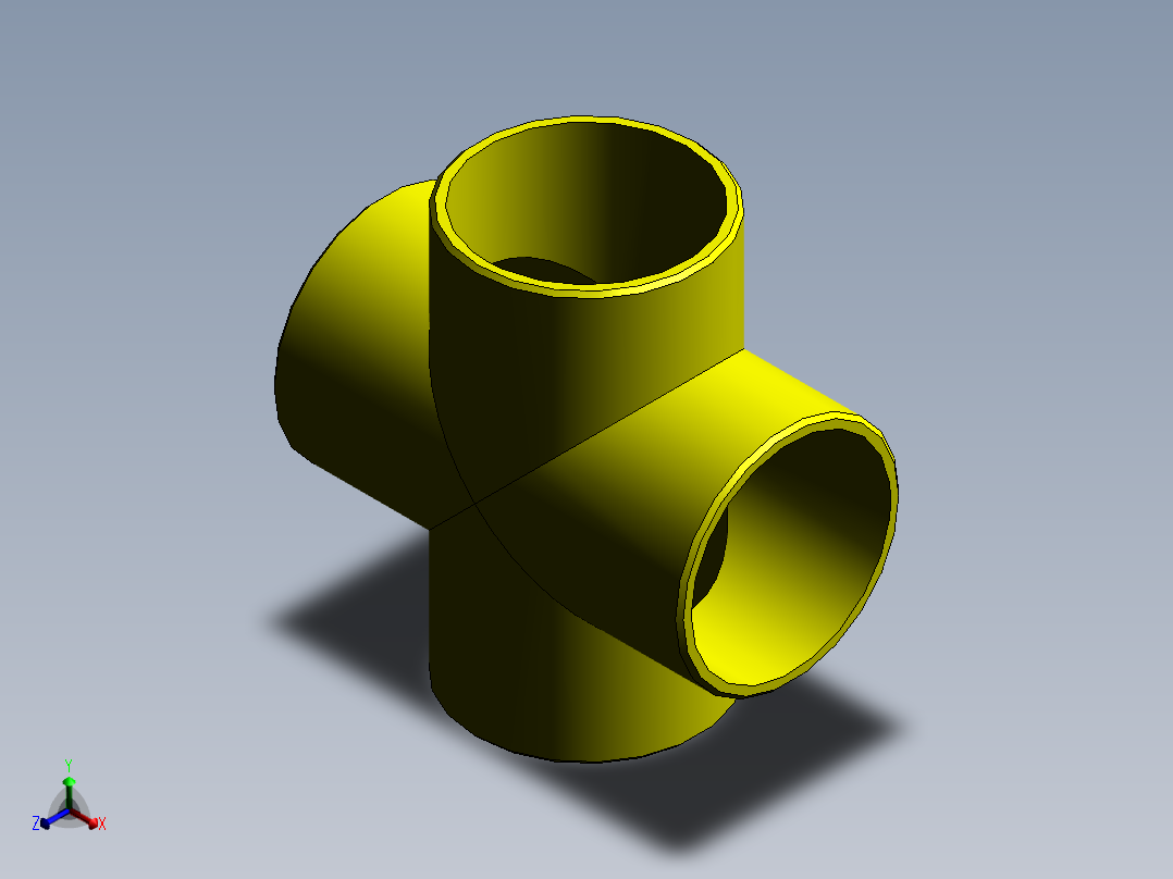 straight cross inch正等轴测图