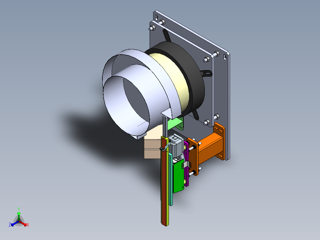 振动盘 外直径450 带直线送料器 300方案1正等轴测图