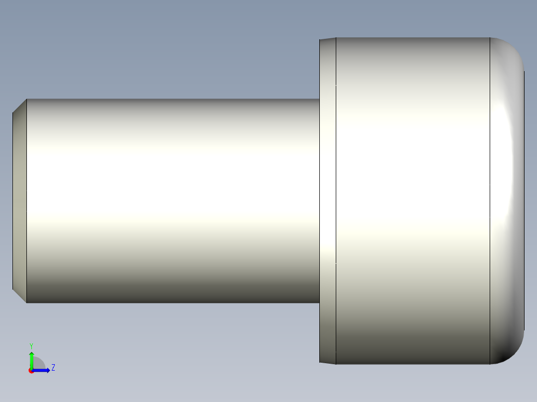 不銹鋼有頭內六角螺絲SCBB-3D多系列多零件图纸模型左视图