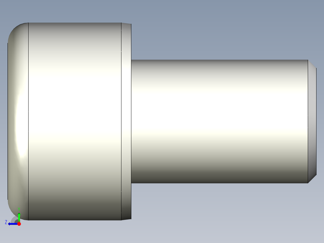 不銹鋼有頭內六角螺絲SCBB-3D多系列多零件图纸模型右视图