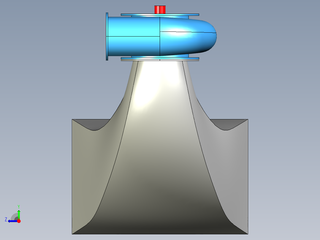 混流式水轮机右视图